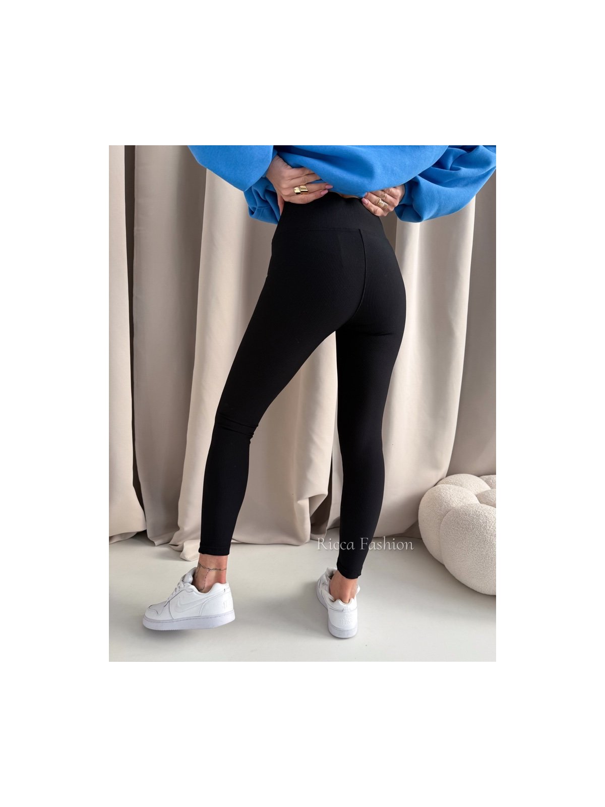 Legginsy prążkowane AMBER, black