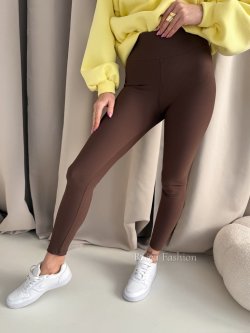 Legginsy prążkowane AMBER, milk chocolate