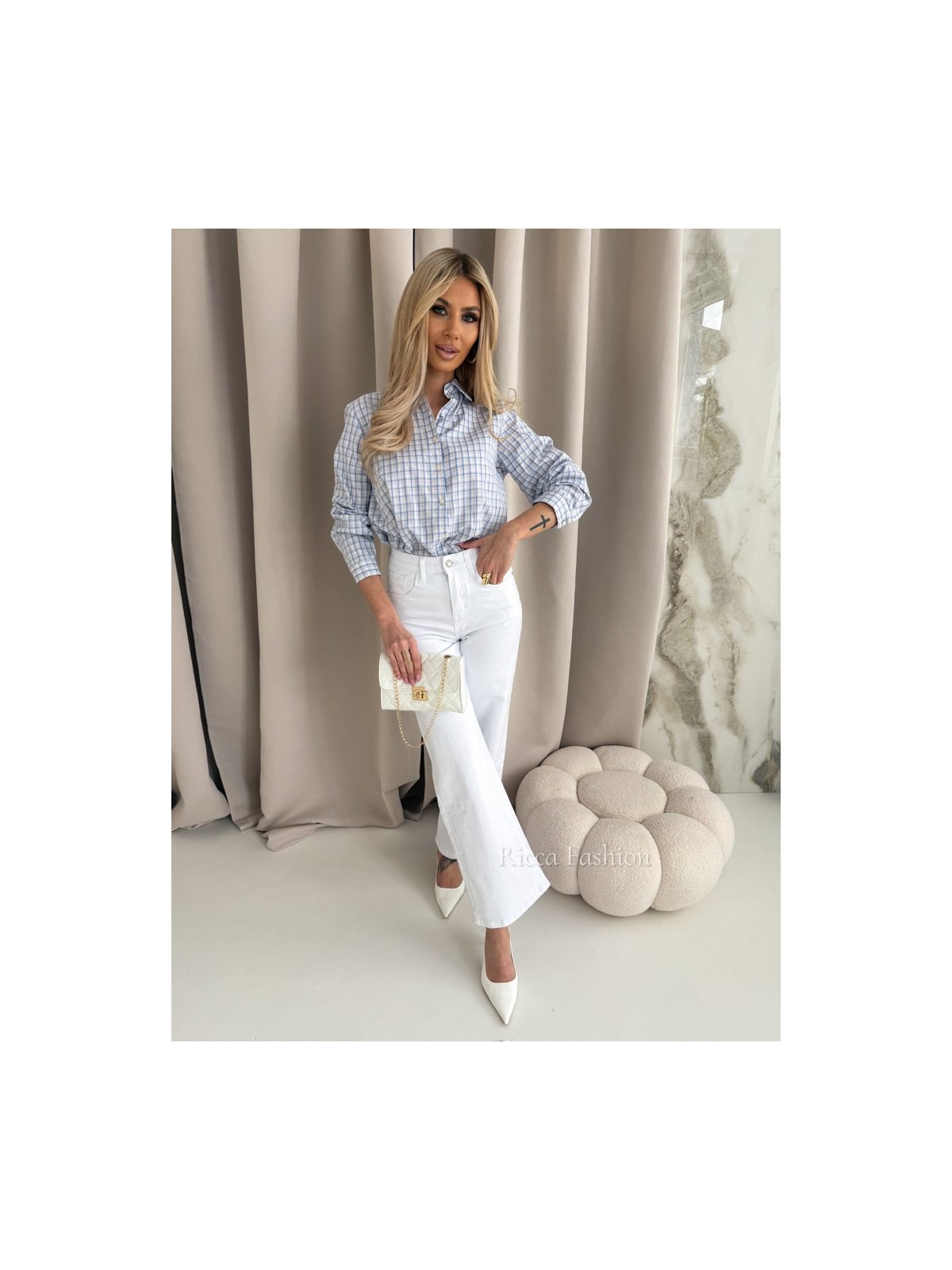 Spodnie wide leg KILIAN, white