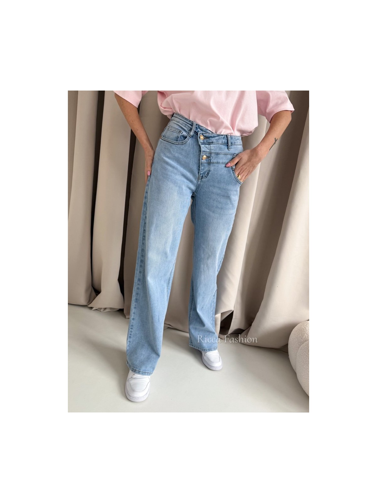 Spodnie wide leg LIRENE, blue