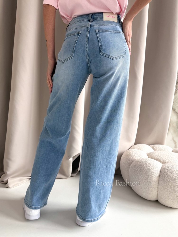 Spodnie wide leg LIRENE, blue