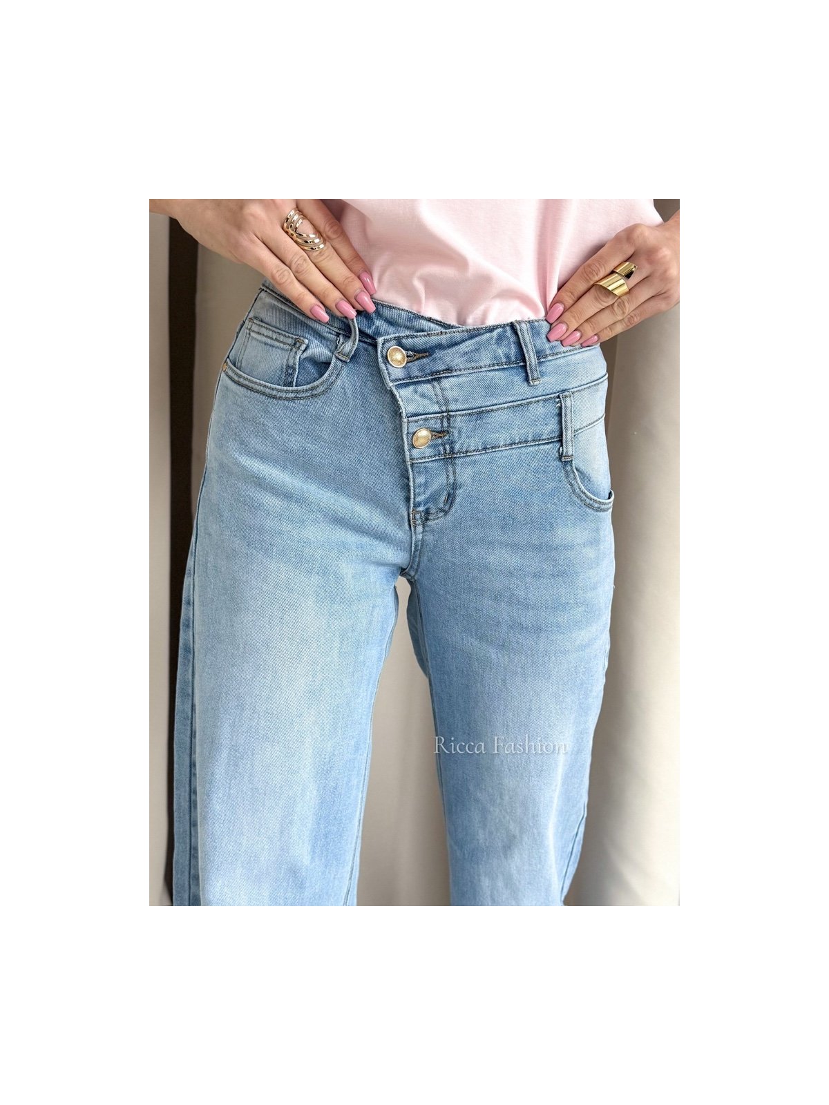 Spodnie wide leg LIRENE, blue