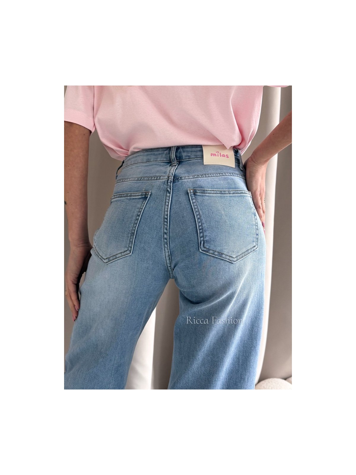 Spodnie wide leg LIRENE, blue