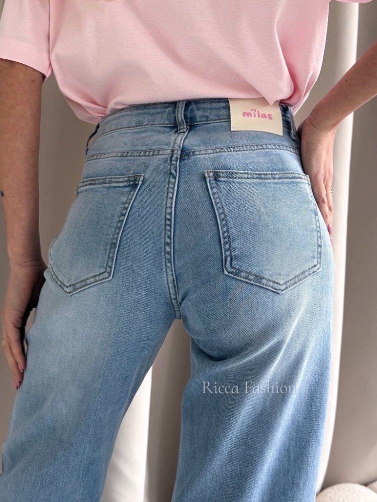 Spodnie wide leg LIRENE, blue