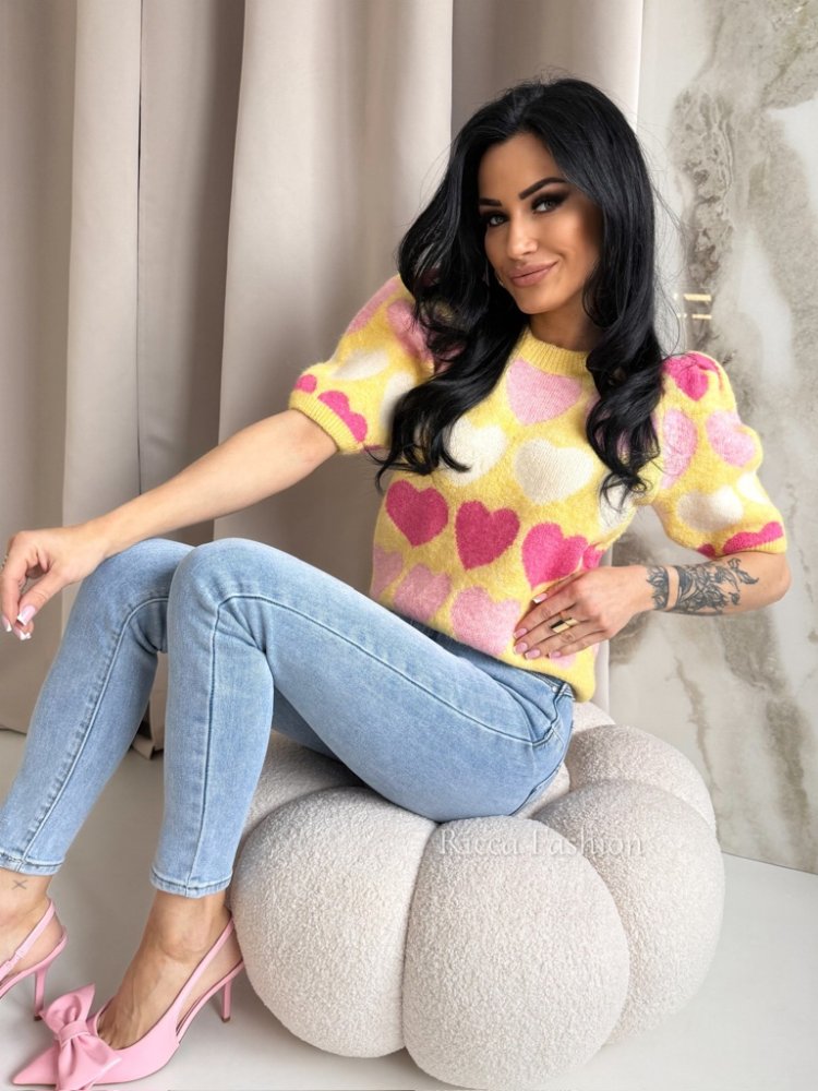 Sweter z wełną LOVELLO, banana