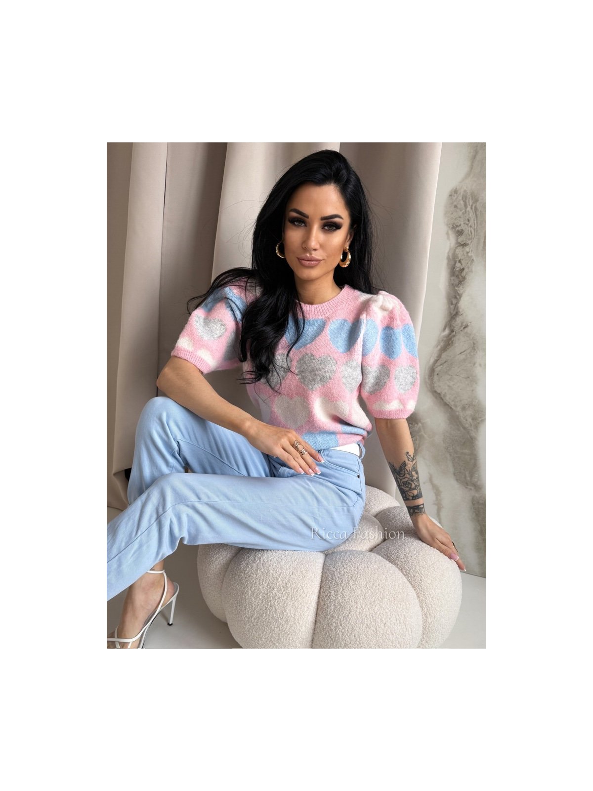 Sweter z wełną LOVELLO, sweet pink