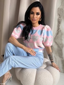 Sweter z wełną LOVELLO, sweet pink