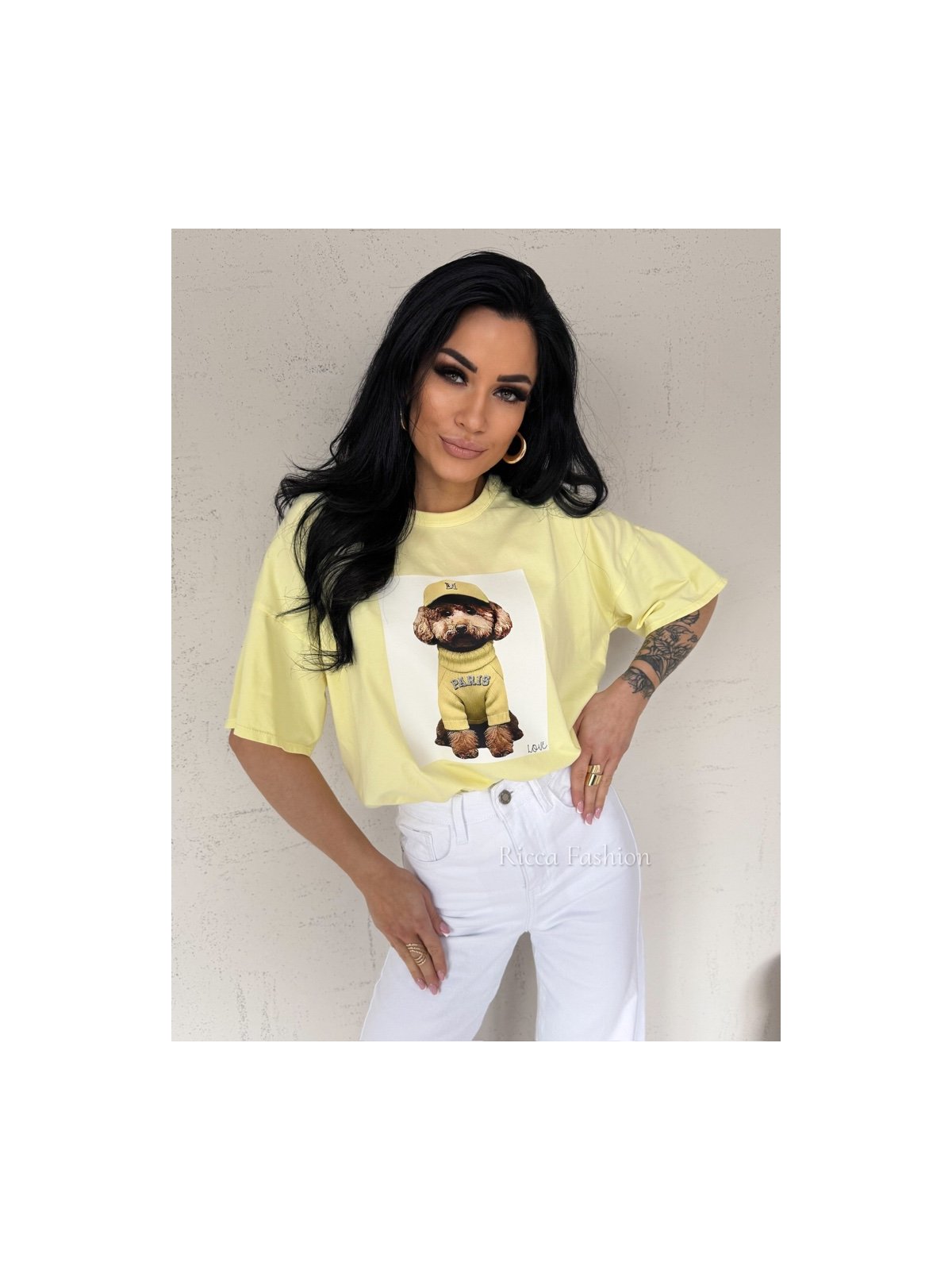 T-shirt bawełniany LEO, banana