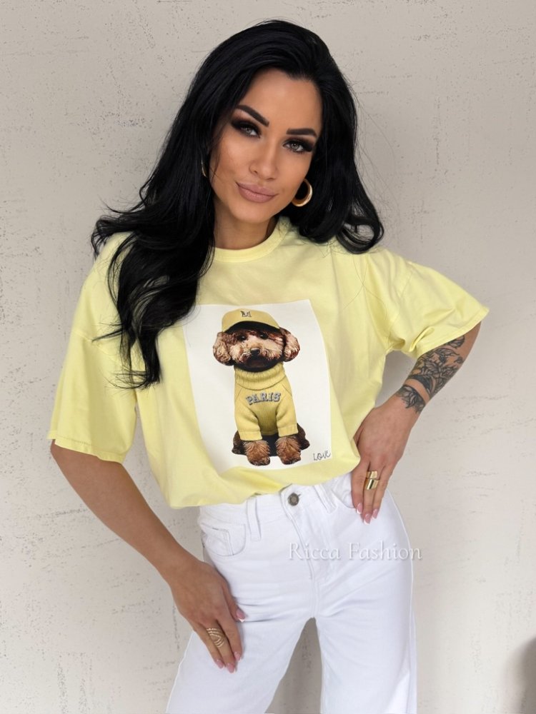 T-shirt bawełniany LEO, banana