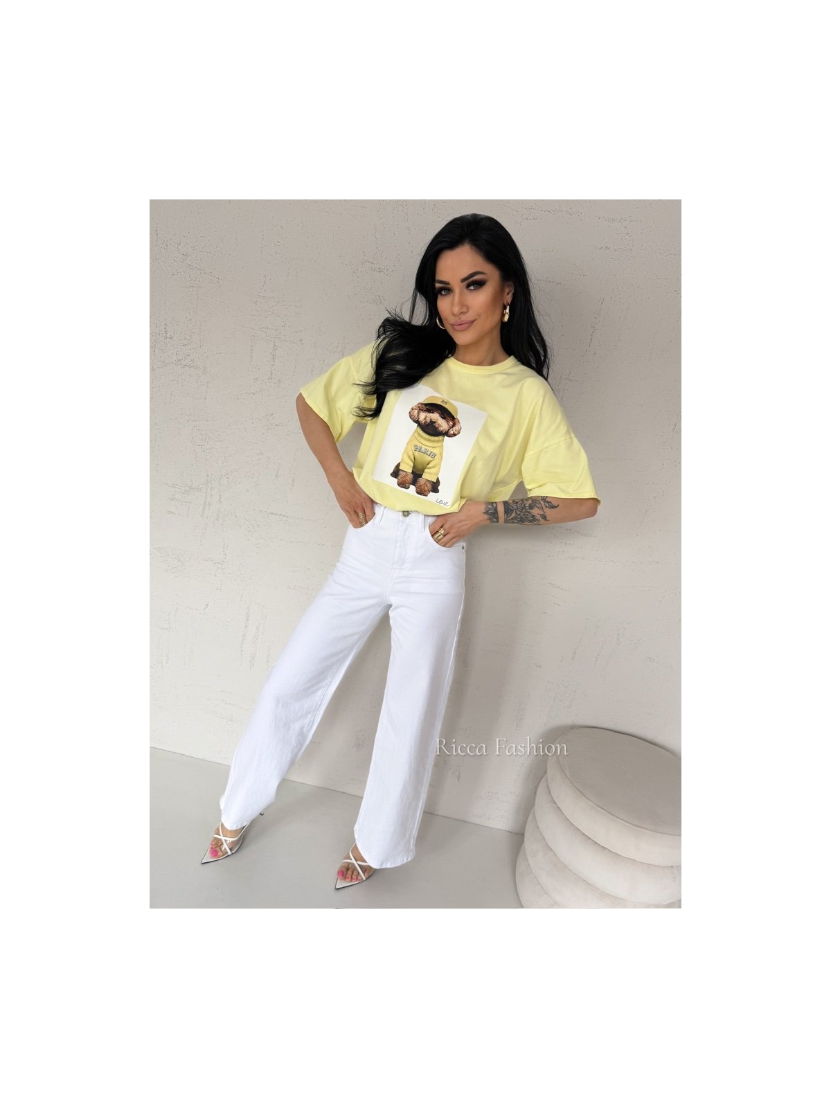 T-shirt bawełniany LEO, banana