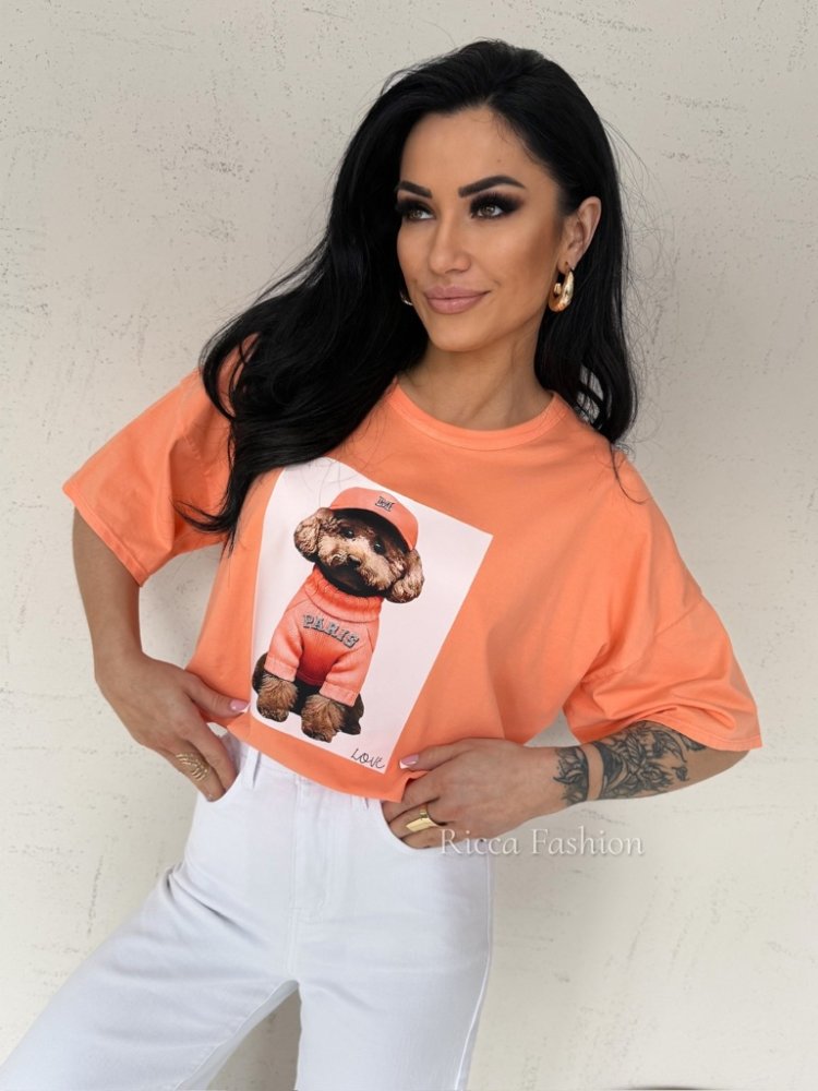 T-shirt bawełniany LEO, orange