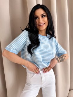 T-shirt bawełniany NIKO, baby blue