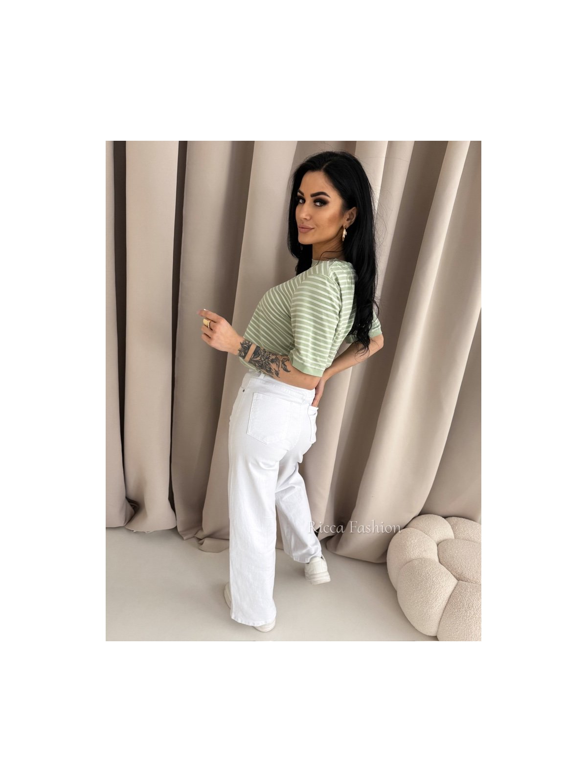 T-shirt bawełniany NIKO, matcha