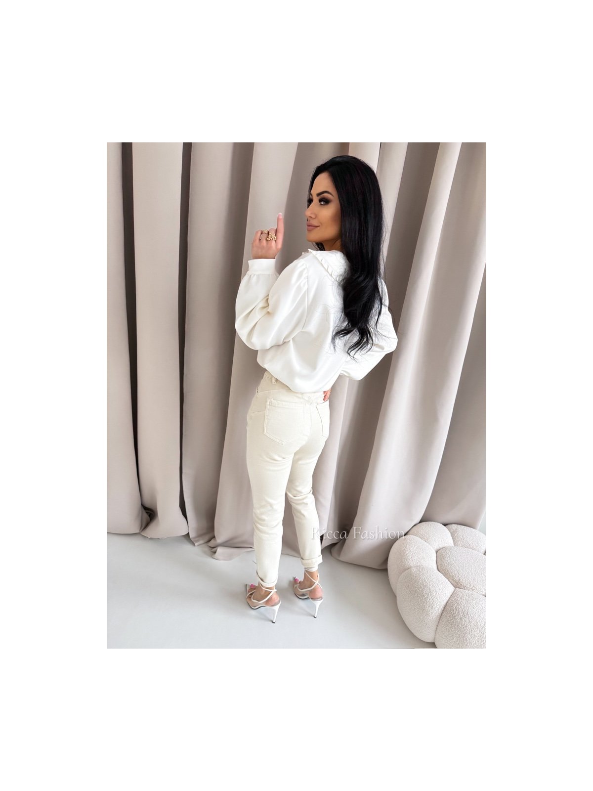 Koszula z wiskozą NICOLE, ecru