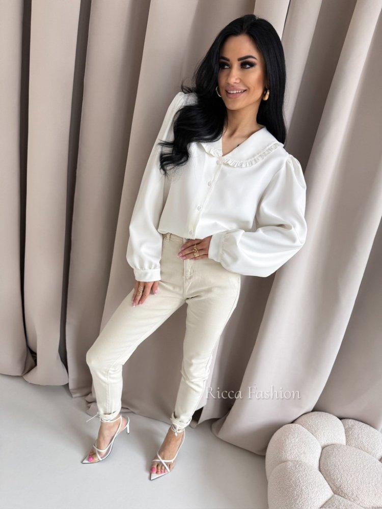 Koszula z wiskozą NICOLE, ecru