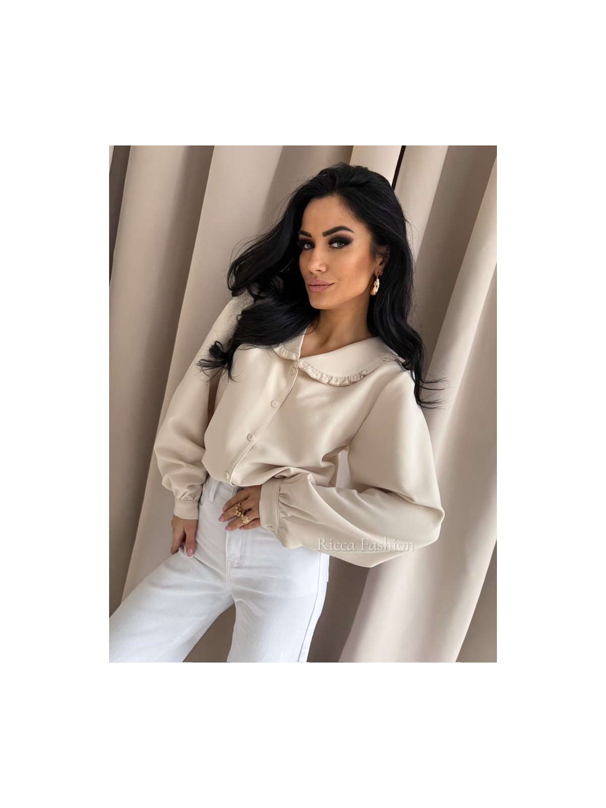 Koszula z wiskozą NICOLE, beige