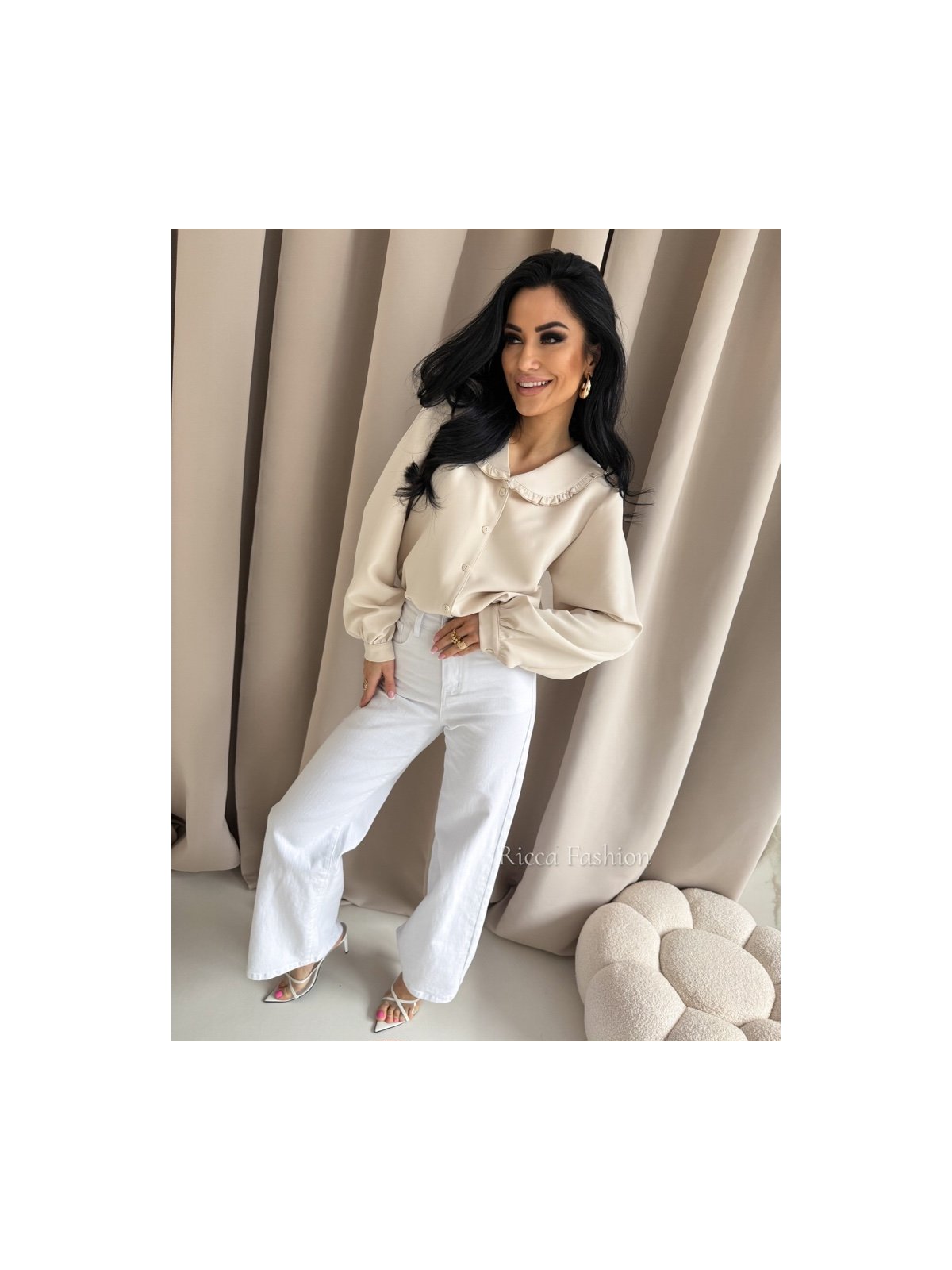 Koszula z wiskozą NICOLE, beige