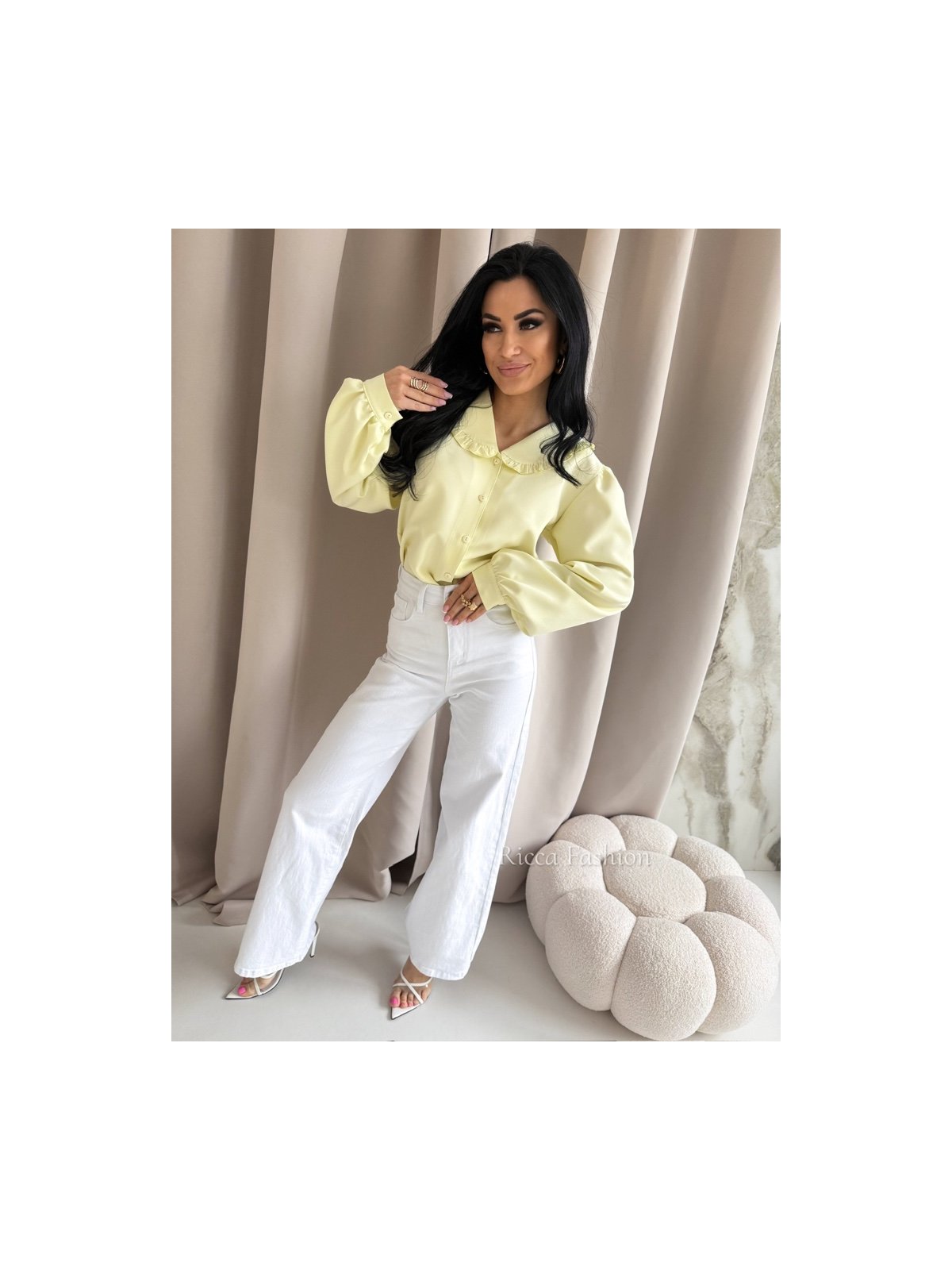 Koszula z wiskozą NICOLE, banana