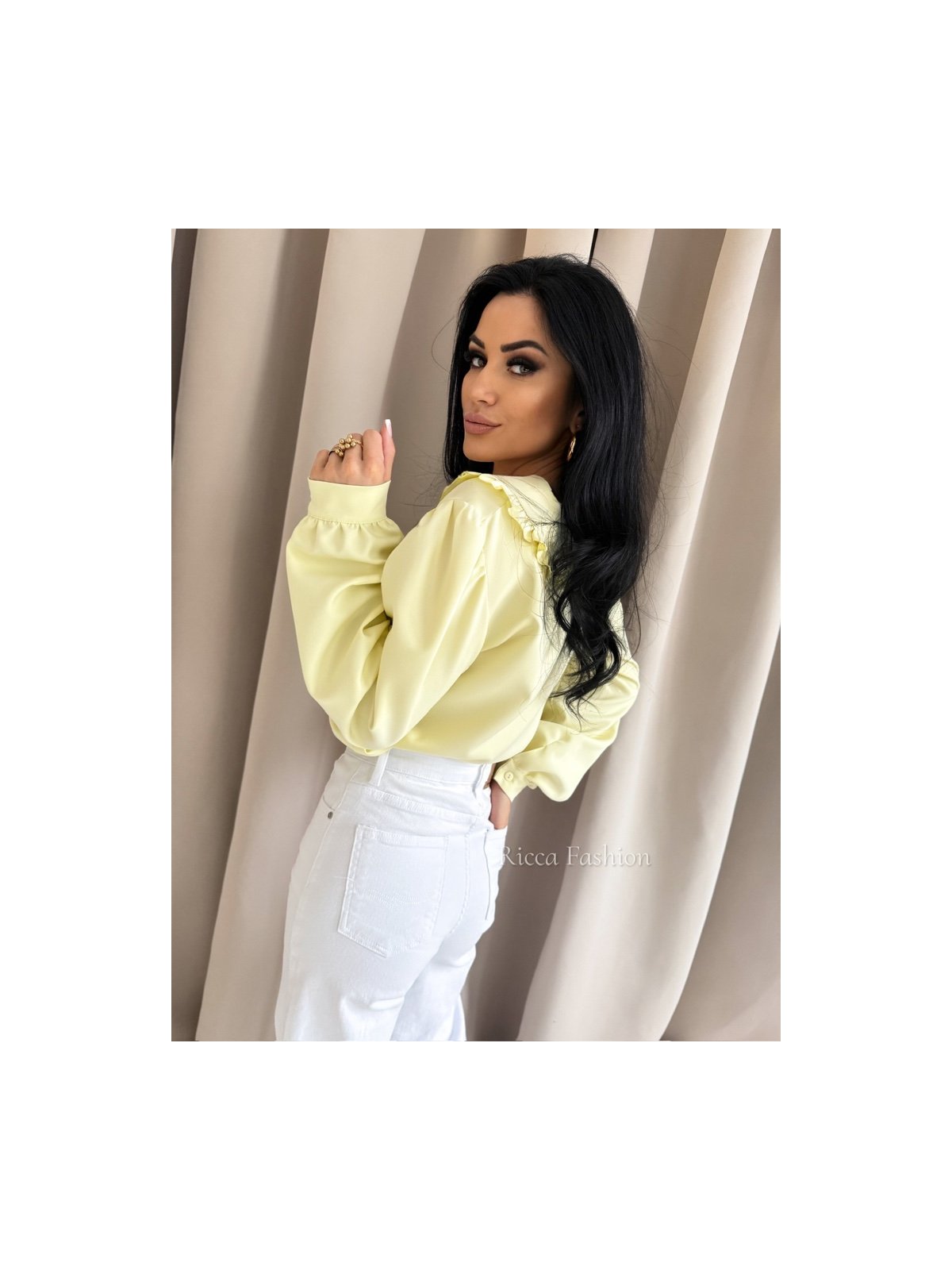 Koszula z wiskozą NICOLE, banana