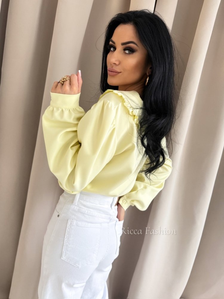 Koszula z wiskozą NICOLE, banana