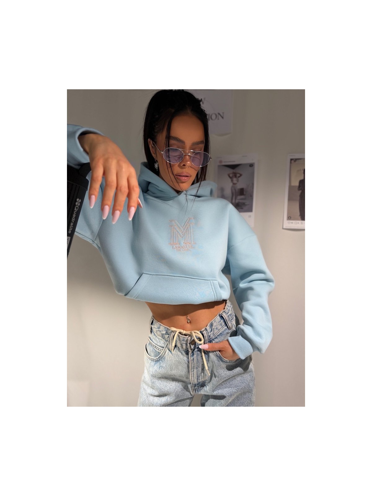 Bluza dresowa HONEY, lazur