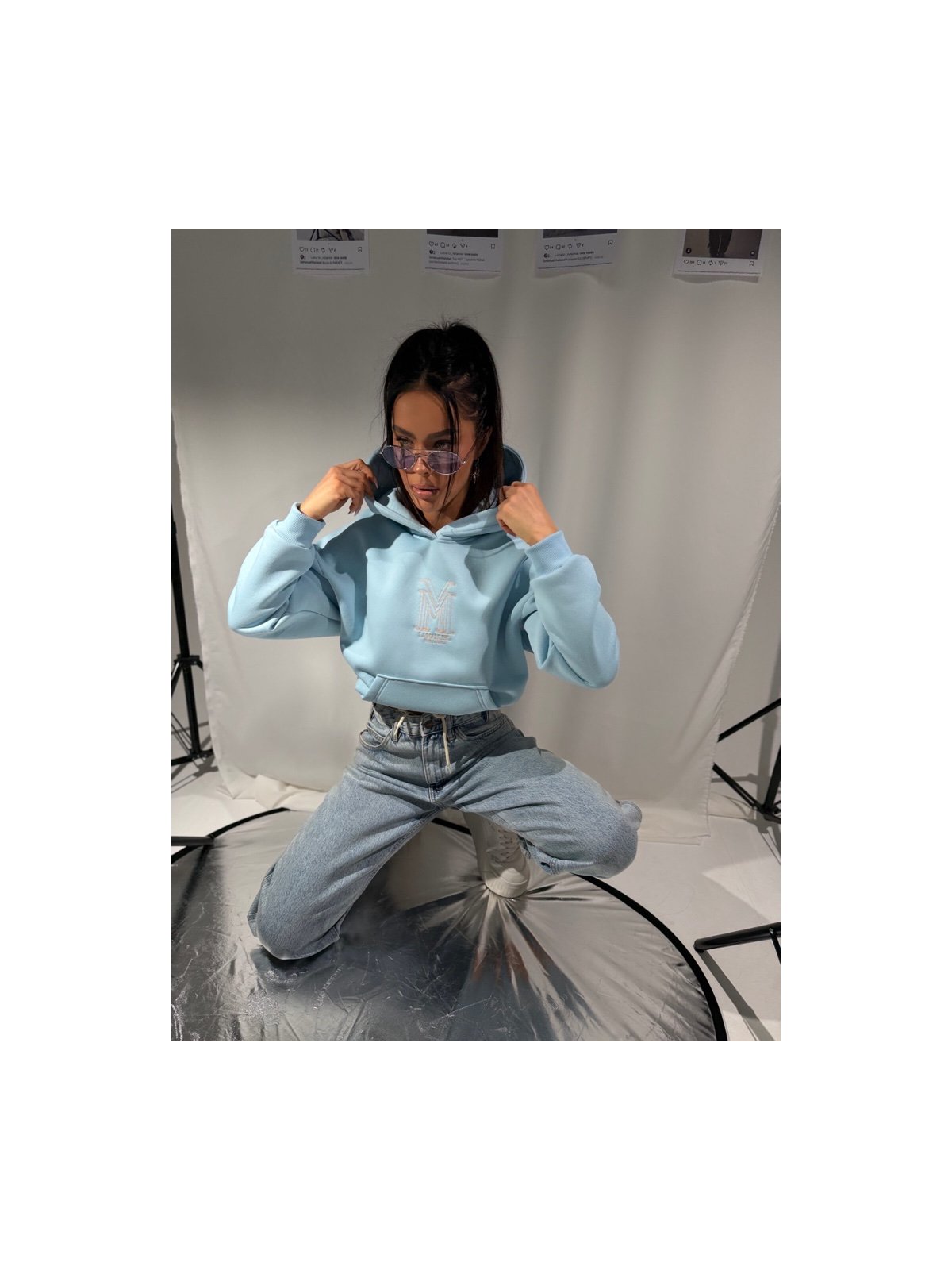 Bluza dresowa HONEY, lazur