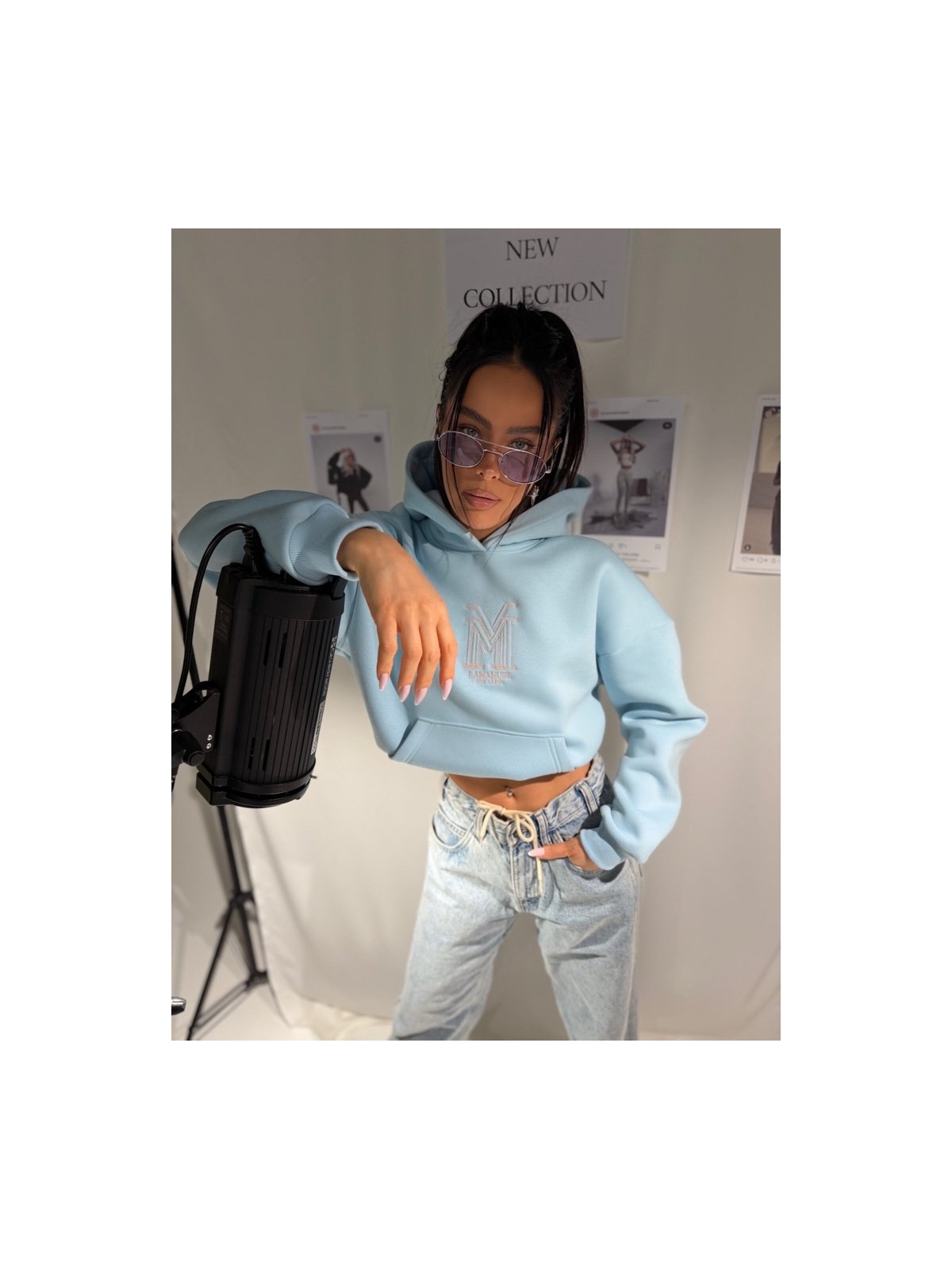 Bluza dresowa HONEY, lazur