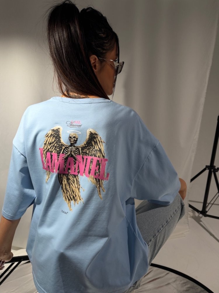 T-shirt LA CLUB, błękit