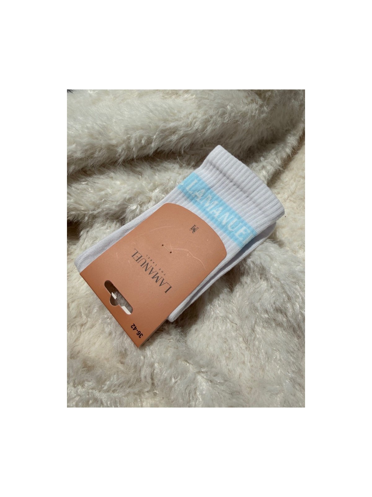 Skarpetki REAL, białe/mięta