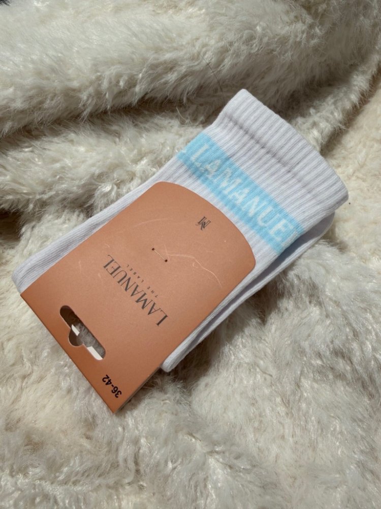 Skarpetki REAL, białe/mięta