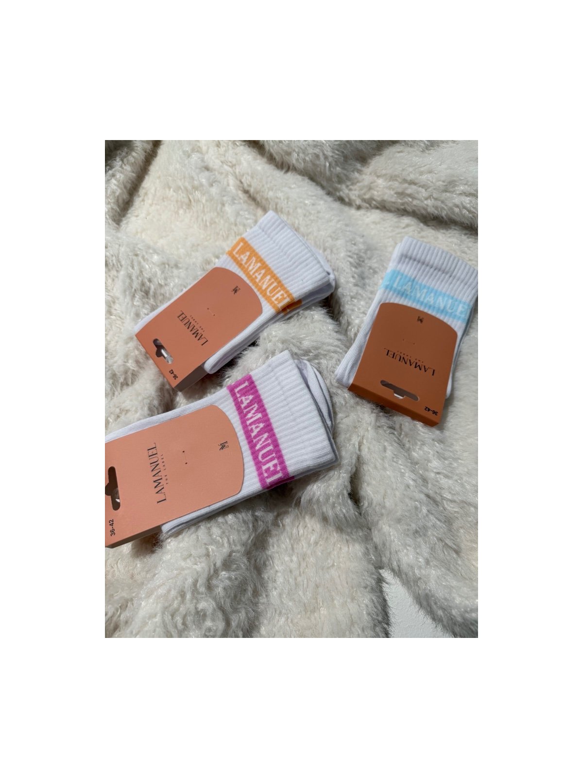 Skarpetki REAL, białe/mięta