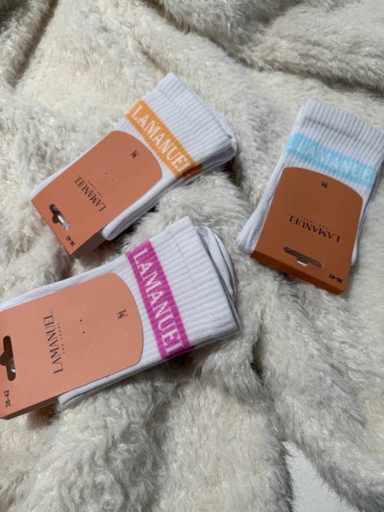 Skarpetki REAL, białe/mięta