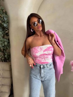 Top z wiskozy MAVEN, dior/jasny róż