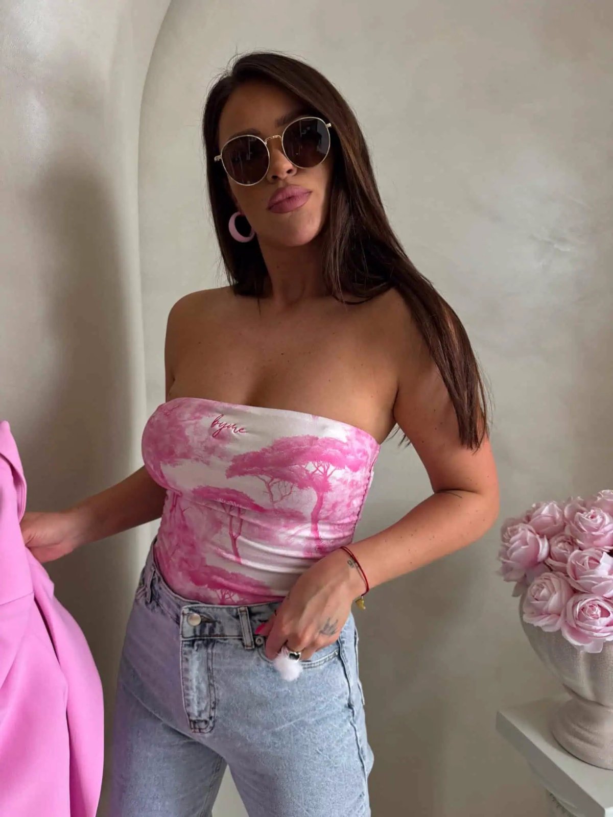 Top z wiskozy MAVEN, dior/jasny róż