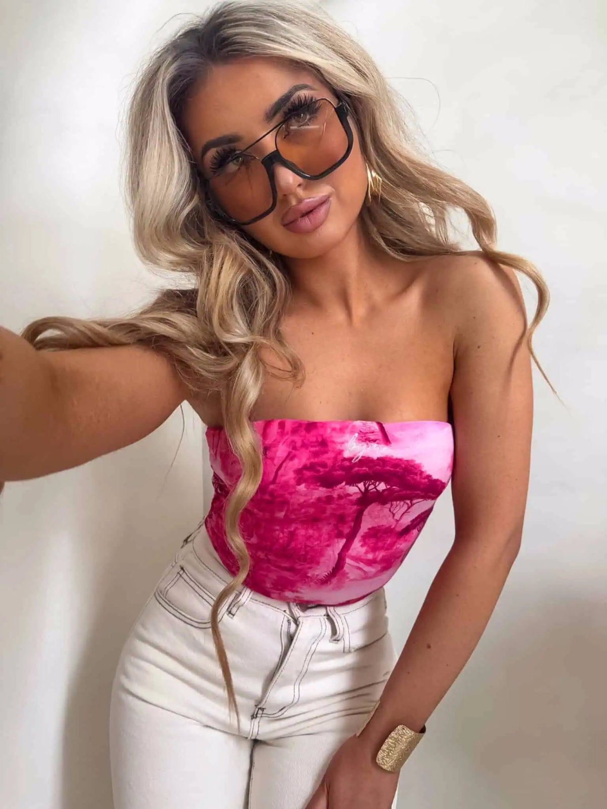 Top z wiskozy MAVEN, dior/mocny róż