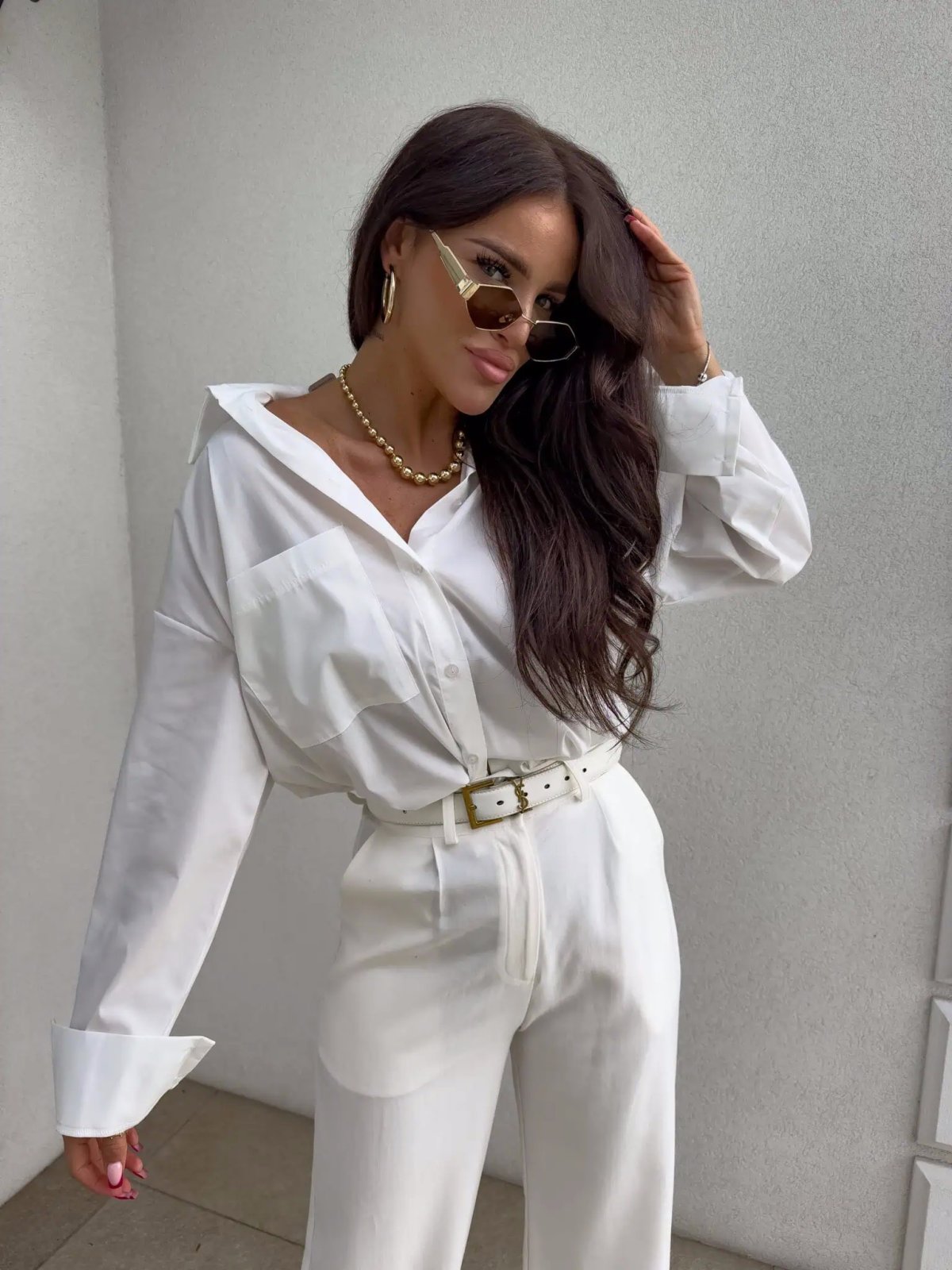 Koszula OVER POCKET, biała