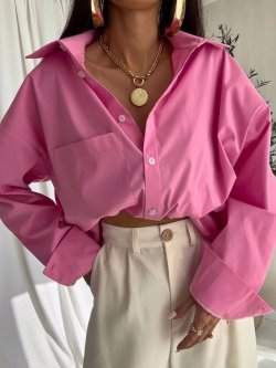 Koszula OVER POCKET, róż