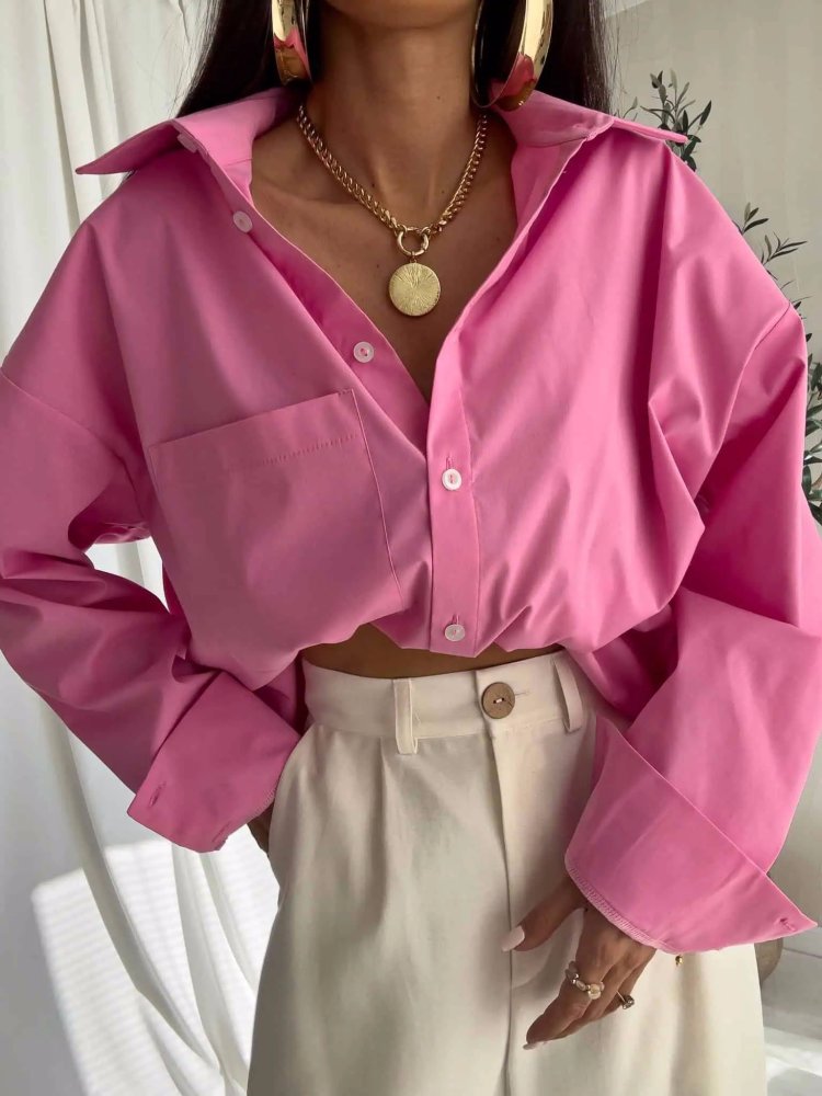 Koszula OVER POCKET, róż