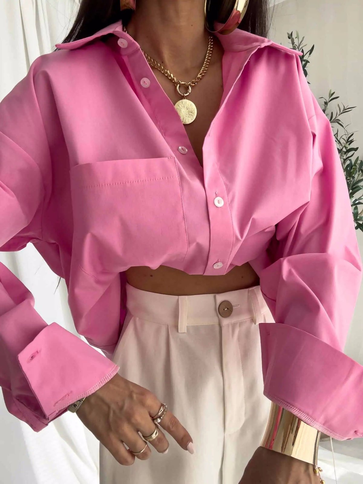 Koszula OVER POCKET, róż