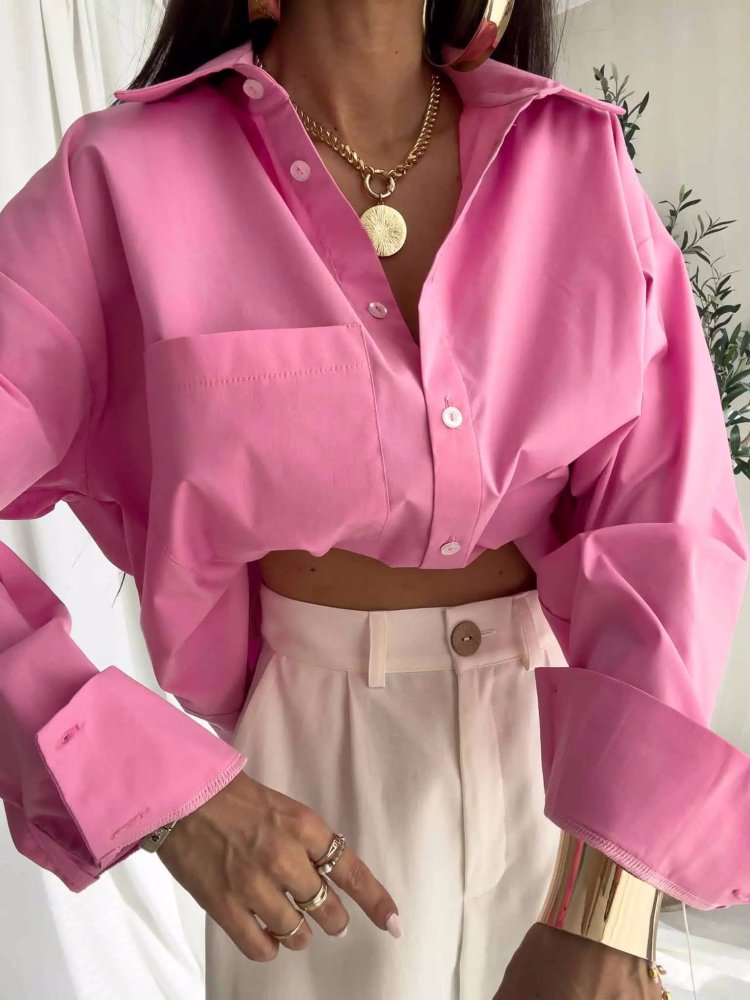 Koszula OVER POCKET, róż