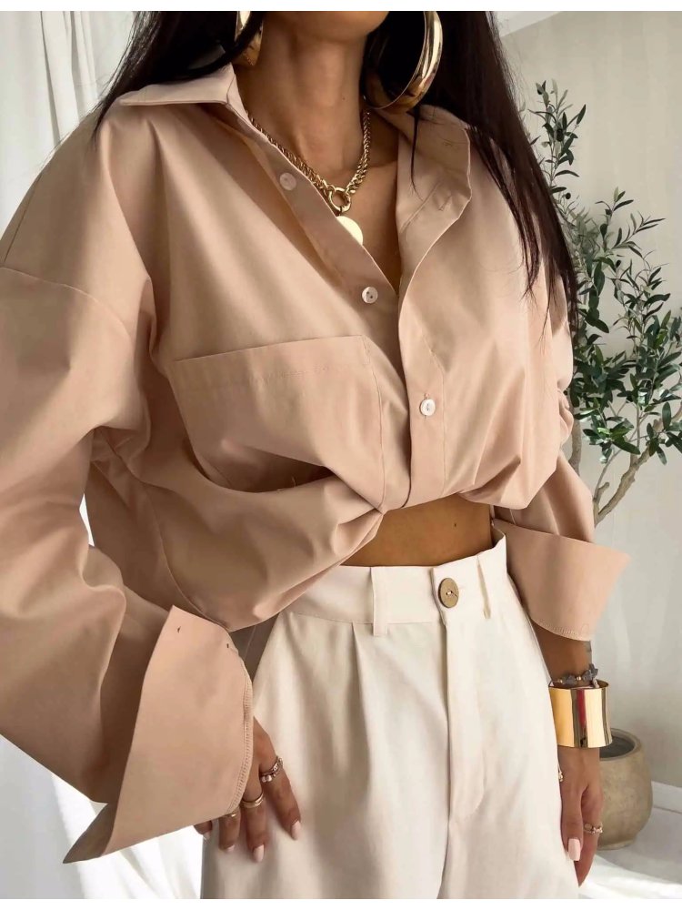 Koszula OVER POCKET, beż