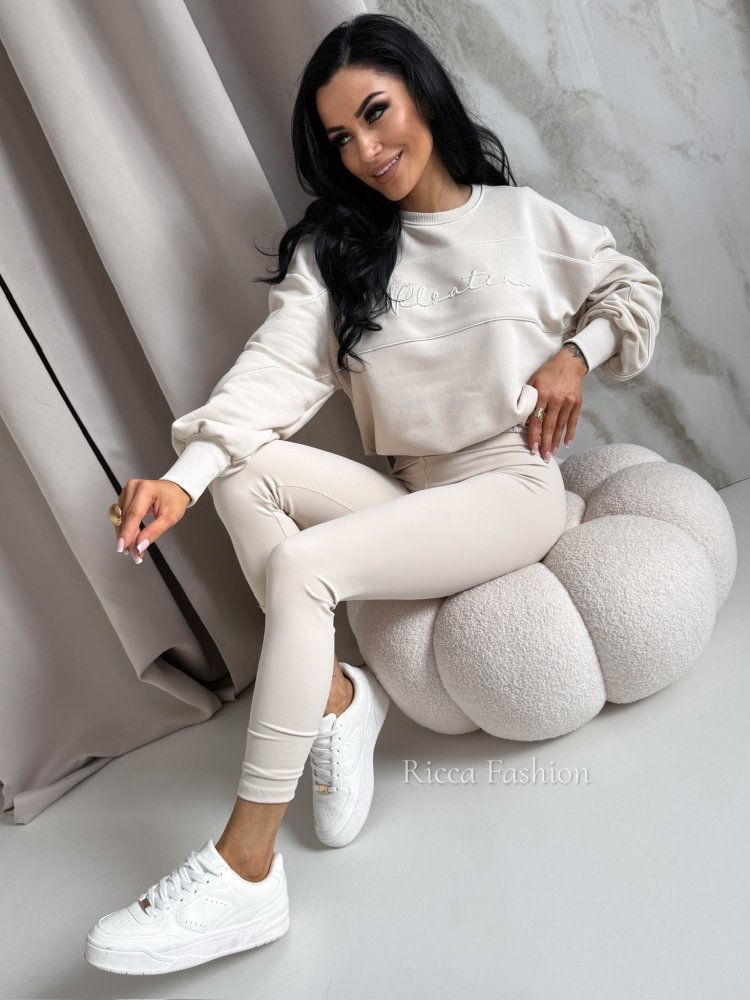 Bluza dresowa VELMA, nude