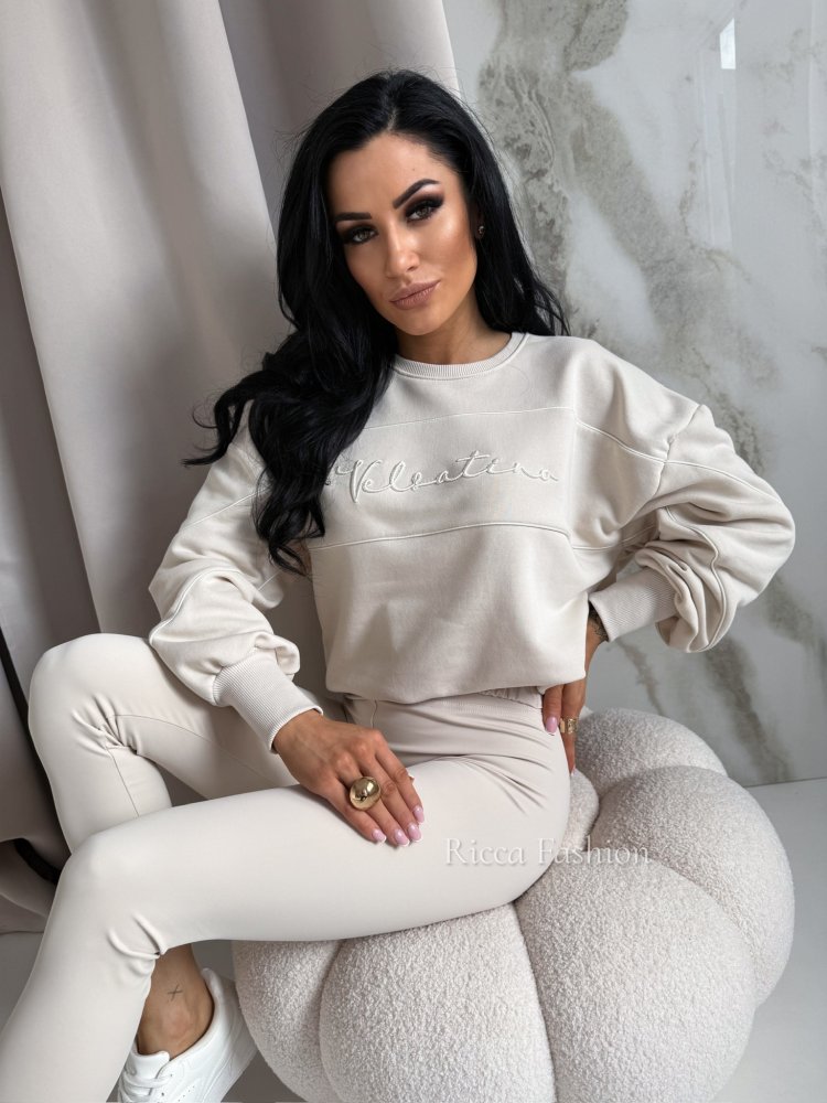 Bluza dresowa VELMA, nude