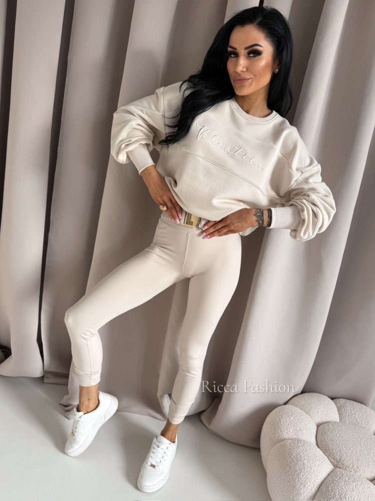 Bluza dresowa VELMA, nude