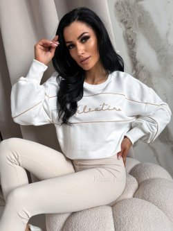 Bluza dresowa VELMA, ecru