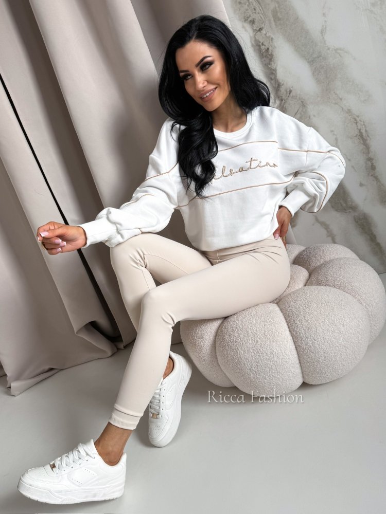 Bluza dresowa VELMA, ecru