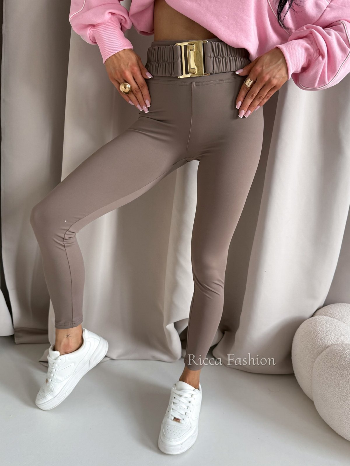 Legginsy z lycrą NOAH, cappuccino