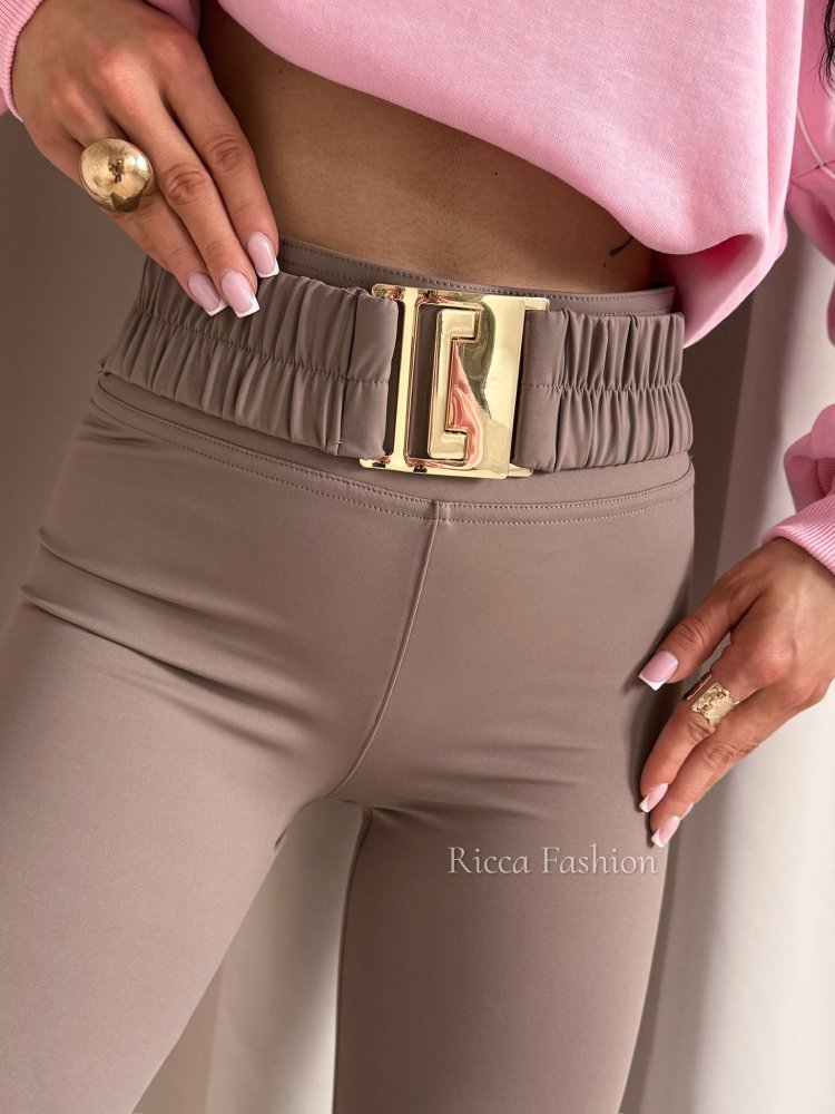 Legginsy z lycrą NOAH, cappuccino