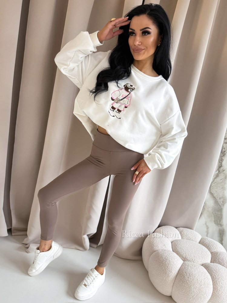 Legginsy z lycry SILK, cappuccino