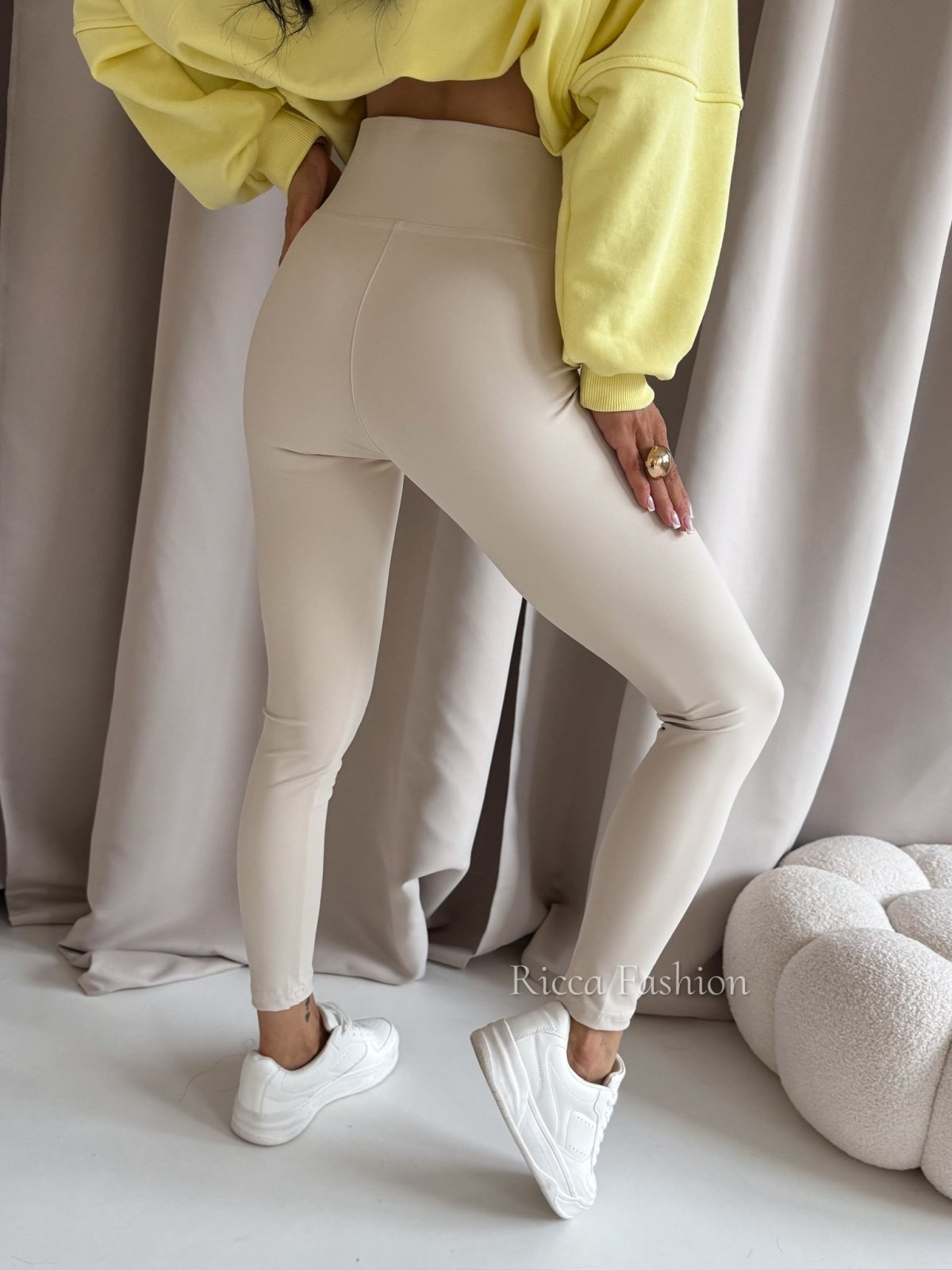 Legginsy z lycry SILK, nude